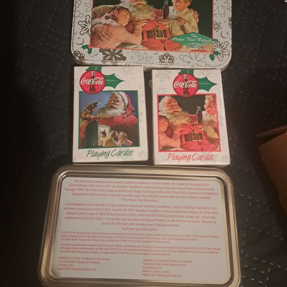 NIB! Coca Cola VINTAGE GOODS-IceBucket & 4 Tumblers-TIN Collector Cards-More - Picture 7 of 9